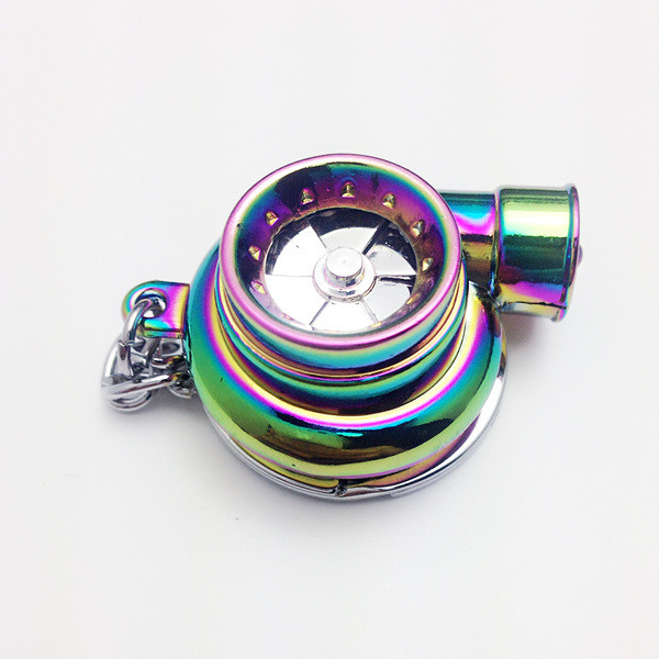 Turbó turbófeltöltős kulcstartó LED-es fényű forgó turbinás kulcstartó mini turbó kulcstartó kulcstartó autós kulcstartó autóbelső kiegészítők