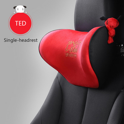 Suport pentru tetieră mașină Pernă pentru gât Pernă moale Lombară pentru mașină Flanel Memory Bumbac Pernă de înălțire a scaunului auto Îngrijire lombară