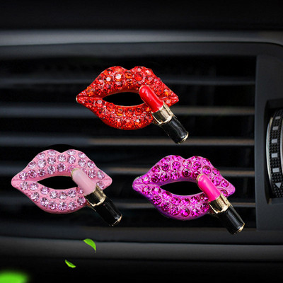 Automašīnu smaržu saspraude Creative Diamond Red Lips Auto gaisa kondicionētājs Gaisa izvads Aromterapijas klipsis Automašīnas salona aksesuāri Apdare