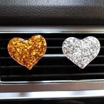 Bling Car Accessories For Girls Car Aroma Diffuser Mini Heart Shape Flavoring For Freshers Car Auto Perfume Κλιπ εξαερισμού αυτοκινήτου