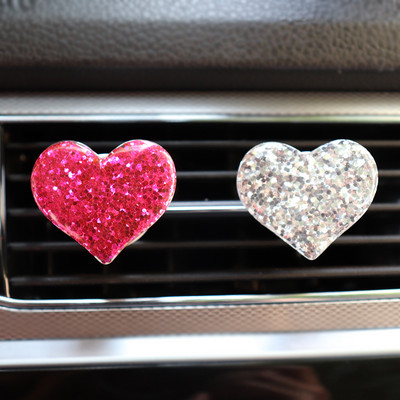 Bling Автомобилни аксесоари за момичета Автомобилен ароматен дифузор Мини аромат във формата на сърце за автомобилни освежители Автопарфюм Автомобилен вентилационен отвор Щипка