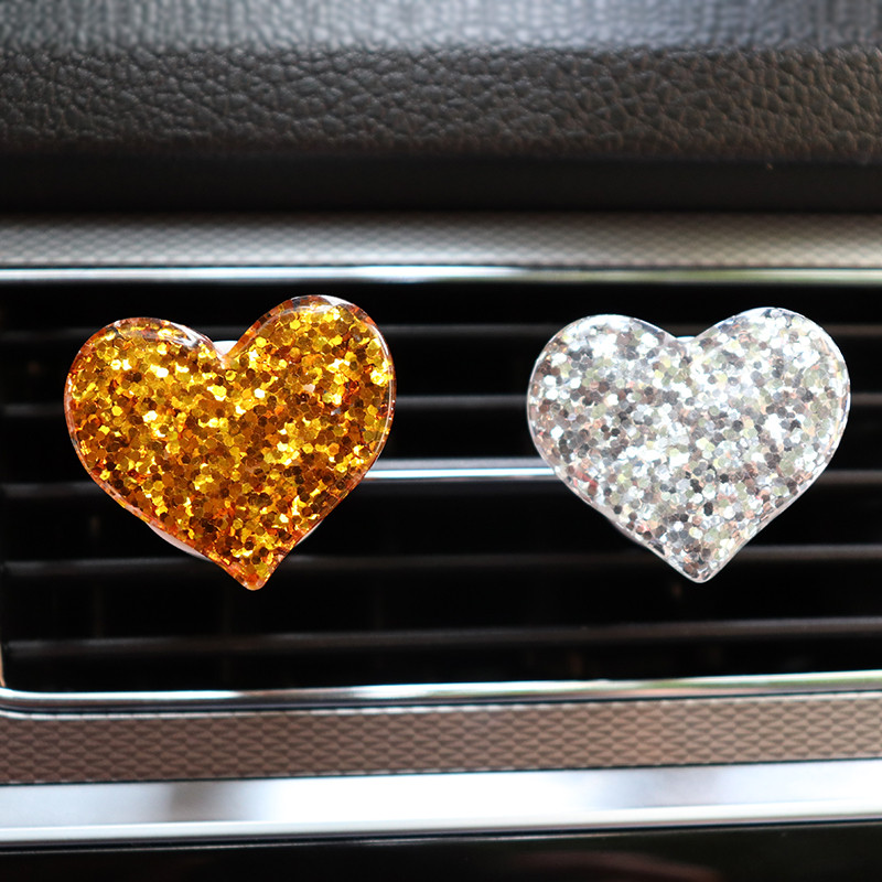 Bling autós kiegészítők lányoknak autós aroma diffúzor mini szív alakú ízesítő autós illatosítókhoz autós parfüm autó szellőző kapocs