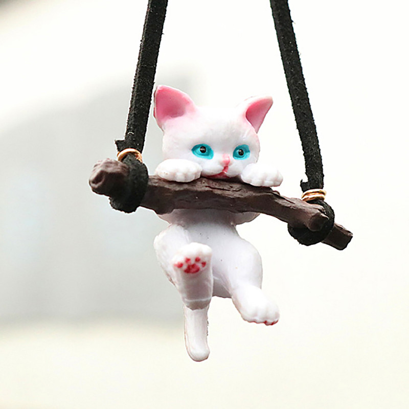 Pandantive pentru mașină de pisică balansoar pentru decorarea auto Oglinda retrovizoare drăguță Ornamente agățate în Accesorii pentru mașină Cadouri amuzante pentru interior