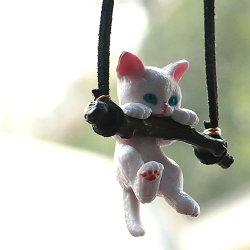 Pandantive pentru mașină de pisică balansoar pentru decorarea auto Oglinda retrovizoare drăguță Ornamente agățate în Accesorii pentru mașină Cadouri amuzante pentru interior