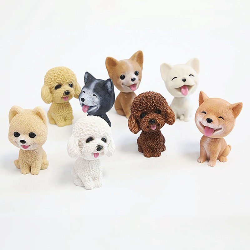 C Jucării pentru tabloul de bord al mașinii Cadou Câine care dă din cap Amuzant Tremurând Cap Câine Drăguț Cățeluș Păpuși Leagăn Ornamente pentru mașină Decorare interioară auto pentru casă