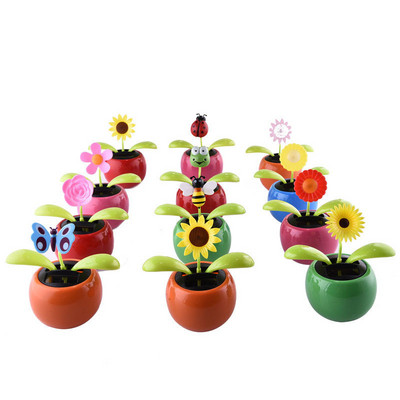 Слънчева енергия Flip Flap Flower Suower Rose For Car Swing Dancing Flower Toy Car Interior Ornaments Car-Styling