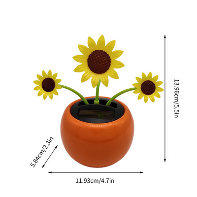 Solar Power Flip Flap Virág Suower Rose autóhoz Swing Tánc Virág Játék Autóbelső Díszek Autóstílus