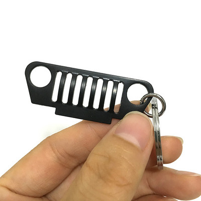 Hot Car kulcstartó függő Rozsdamentes acél grill kulcstartó kulcstartó Jeep Grill kulcstartóhoz CJ JK TJ YJ XJ