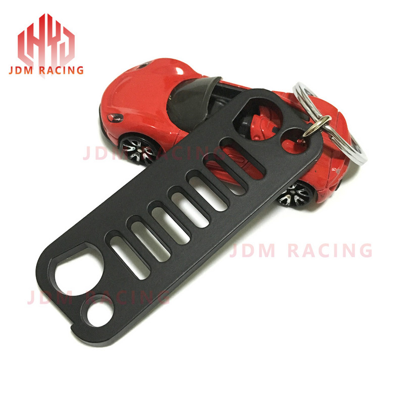 Hot Car kulcstartó függő Rozsdamentes acél grill kulcstartó kulcstartó Jeep Grill kulcstartóhoz CJ JK TJ YJ XJ