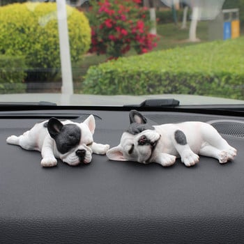 Διακόσμηση εσωτερικού αυτοκινήτου Χαριτωμένο ρετσίνι Sleeping Pet Bulldog Auto Dashboard Διακοσμητικά για δώρα αυτοκινήτου Αξεσουάρ διακόσμησης