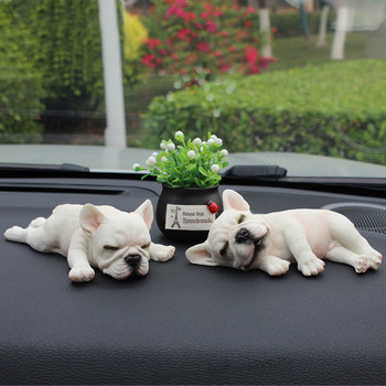 Διακόσμηση εσωτερικού αυτοκινήτου Χαριτωμένο ρετσίνι Sleeping Pet Bulldog Auto Dashboard Διακοσμητικά για δώρα αυτοκινήτου Αξεσουάρ διακόσμησης