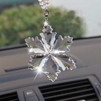 Κρεμαστό Αυτοκίνητο Διαφανές Κρυστάλλινο Διακόσμηση νιφάδες χιονιού Ανάρτηση Στολίδια Sun Catcher Snowflake Κρεμαστά Διακοσμητικά Χριστουγεννιάτικα Δώρα