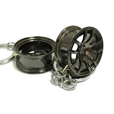 Breloc pentru jante de mașină din aliaj de zinc negru pentru butuc de reglare Mini breloc piese auto Breloc pentru bărbați iubitorii de mașini de afaceri de lux