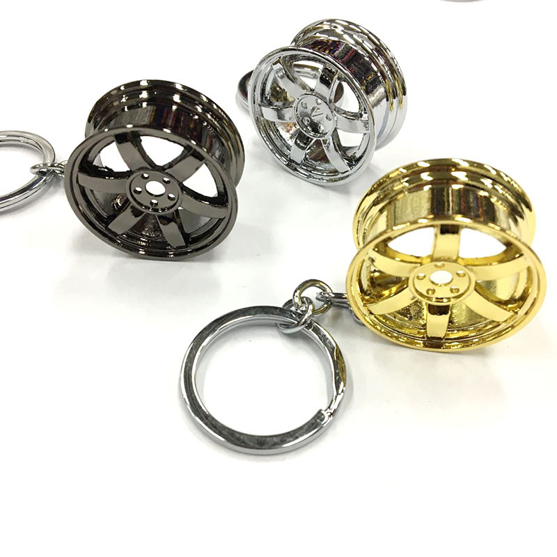 Breloc pentru jante de mașină din aliaj de zinc negru pentru butuc de reglare Mini breloc piese auto Breloc pentru bărbați iubitorii de mașini de afaceri de lux