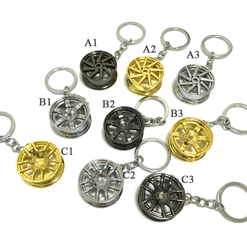 Breloc pentru jante de mașină din aliaj de zinc negru pentru butuc de reglare Mini breloc piese auto Breloc pentru bărbați iubitorii de mașini de afaceri de lux