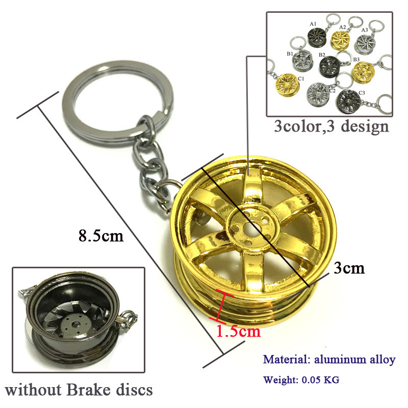 Breloc pentru jante de mașină din aliaj de zinc negru pentru butuc de reglare Mini breloc piese auto Breloc pentru bărbați iubitorii de mașini de afaceri de lux