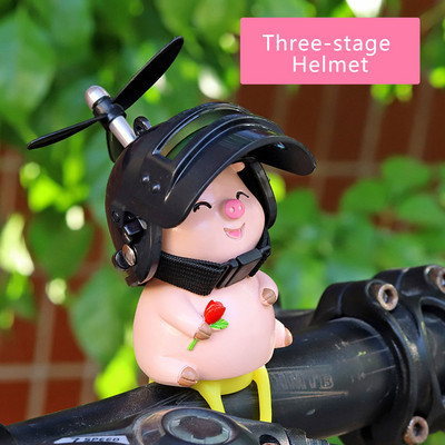 Auto armas roosa põrsake koos kiivri propelleriga tuultmurdev Duck Maanteerattamootor Kiiver Ratsutamine Jalgrattasõit Autotarvikud Dekoratsioon