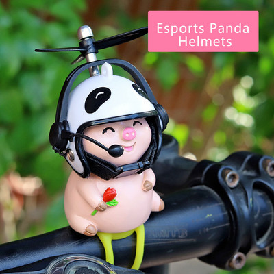 Auto armas roosa põrsake koos kiivri propelleriga tuultmurdev Duck Maanteerattamootor Kiiver Ratsutamine Jalgrattasõit Autotarvikud Dekoratsioon