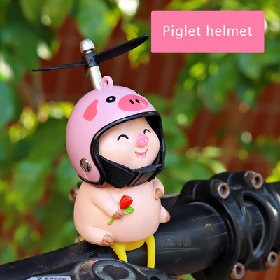 Auto armas roosa põrsake koos kiivri propelleriga tuultmurdev Duck Maanteerattamootor Kiiver Ratsutamine Jalgrattasõit Autotarvikud Dekoratsioon