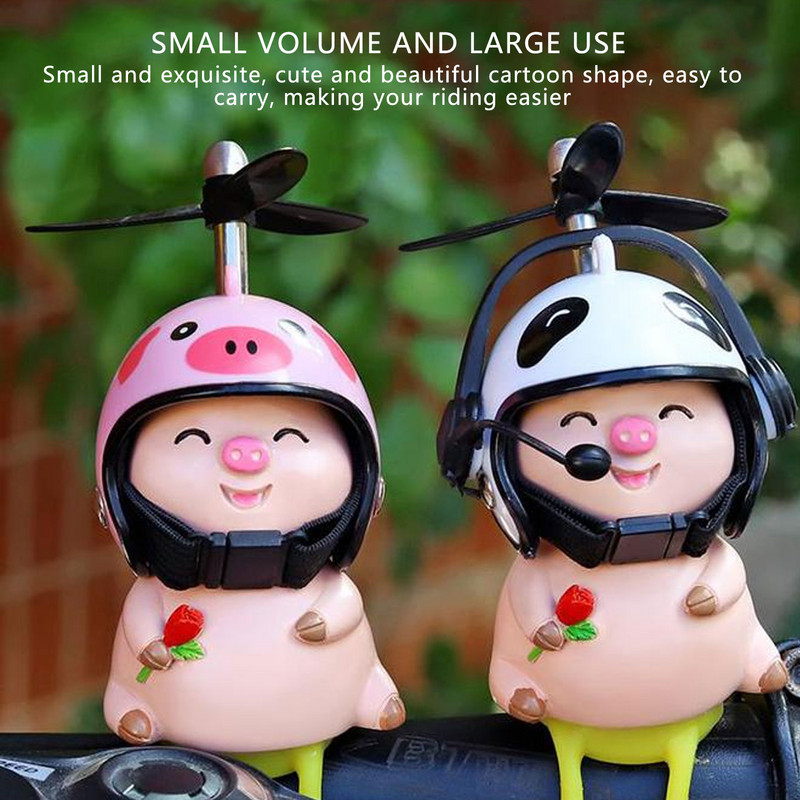 Auto armas roosa põrsake koos kiivri propelleriga tuultmurdev Duck Maanteerattamootor Kiiver Ratsutamine Jalgrattasõit Autotarvikud Dekoratsioon