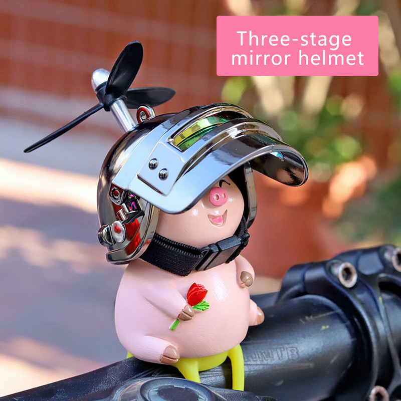 Auto armas roosa põrsake koos kiivri propelleriga tuultmurdev Duck Maanteerattamootor Kiiver Ratsutamine Jalgrattasõit Autotarvikud Dekoratsioon