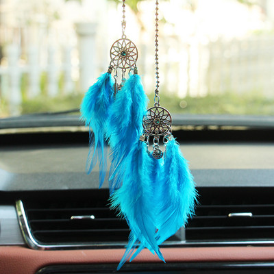 5 spalvų Mini automobilio pakabinamas dekoro papuošalai Etninio stiliaus pakabinamas automobilis Car Dream Catcher pakabukas Dream Catcher Rankų darbo interjeras