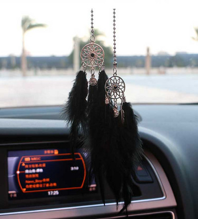 5 színű mini autó akasztós dekorációs díszek Etnikai stílusú autó akasztós Car Dream Catcher medál Álomfogó Kézzel készített belső tér