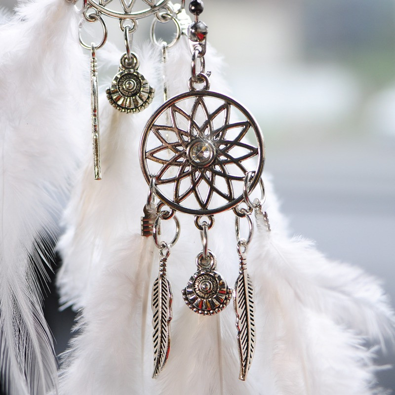 5 színű mini autó akasztós dekorációs díszek Etnikai stílusú autó akasztós Car Dream Catcher medál Álomfogó Kézzel készített belső tér