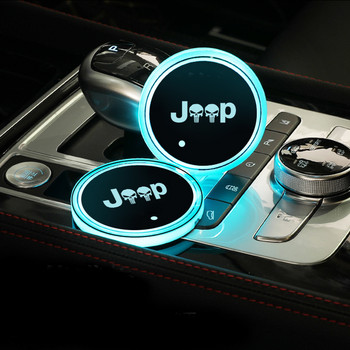 Αυτοκόλλητο αυτοκινήτου LED ελαφρύ μαξιλάρι κύπελλου νερού στο αυτοκίνητο Για Chrysler JEEP Grand Cherokee Commander Renegade Wrangler Compass Patriot