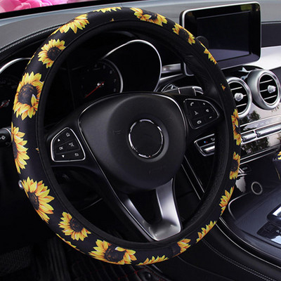 37-38 cm-es autó kormánykerék burkolat Daisy Flower autó belső dekoráció kötött kormánykerék burkolat Univerzális autótartozékok