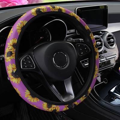 37-38 cm-es autó kormánykerék burkolat Daisy Flower autó belső dekoráció kötött kormánykerék burkolat Univerzális autótartozékok