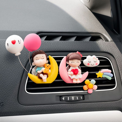 Cuplu minunat Fată băiat Odorizant pentru aerisire mașină Ulei esențial Clip de parfum Arome parfumate Difuzor Decor Accesorii interioare auto