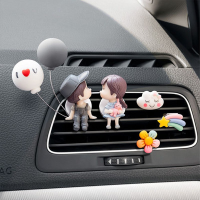 Cuplu minunat Fată băiat Odorizant pentru aerisire mașină Ulei esențial Clip de parfum Arome parfumate Difuzor Decor Accesorii interioare auto