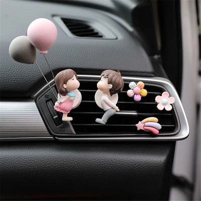 Cuplu minunat Fată băiat Odorizant pentru aerisire mașină Ulei esențial Clip de parfum Arome parfumate Difuzor Decor Accesorii interioare auto