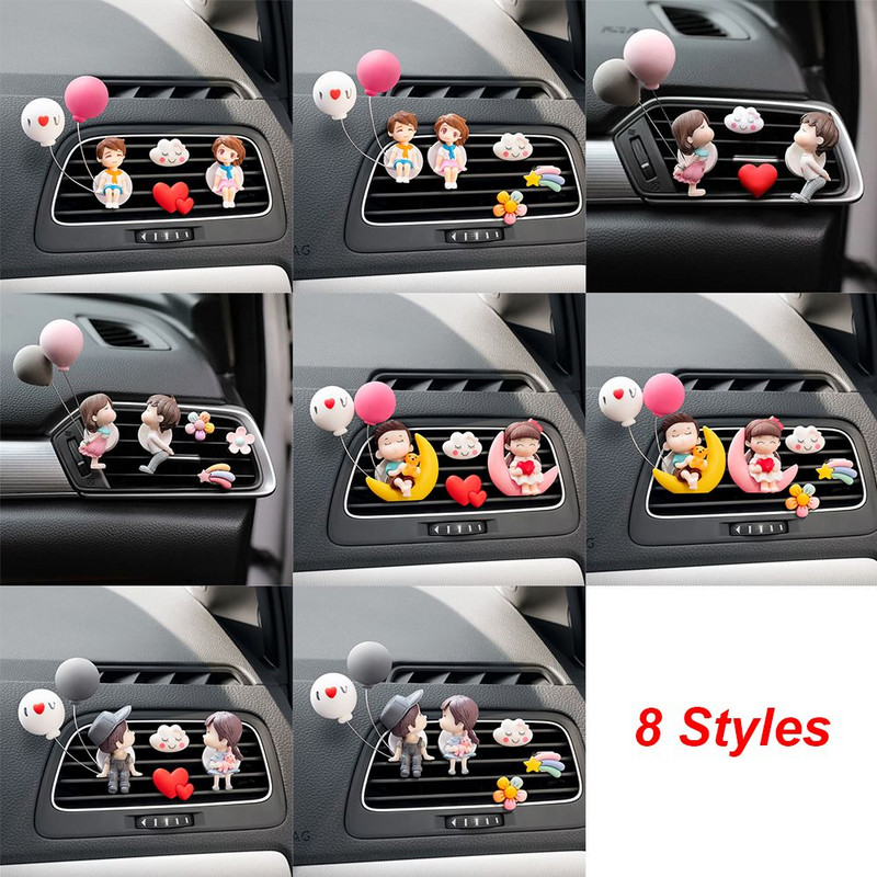 Cuplu minunat Fată băiat Odorizant pentru aerisire mașină Ulei esențial Clip de parfum Arome parfumate Difuzor Decor Accesorii interioare auto