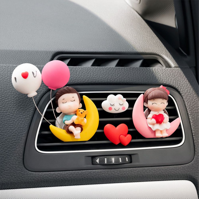 Cuplu minunat Fată băiat Odorizant pentru aerisire mașină Ulei esențial Clip de parfum Arome parfumate Difuzor Decor Accesorii interioare auto