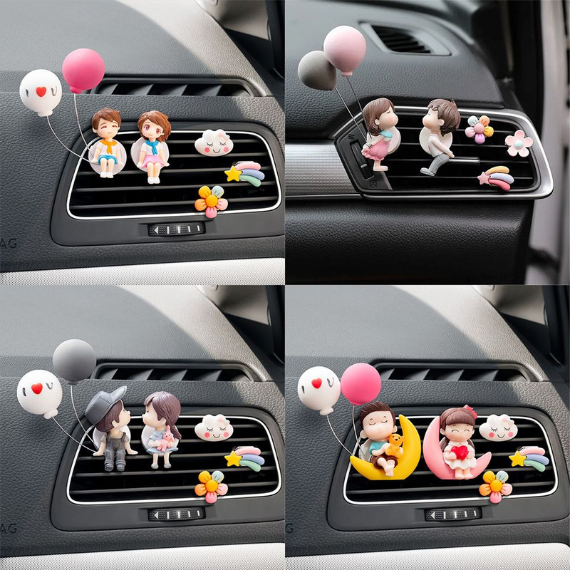 Cuplu minunat Fată băiat Odorizant pentru aerisire mașină Ulei esențial Clip de parfum Arome parfumate Difuzor Decor Accesorii interioare auto