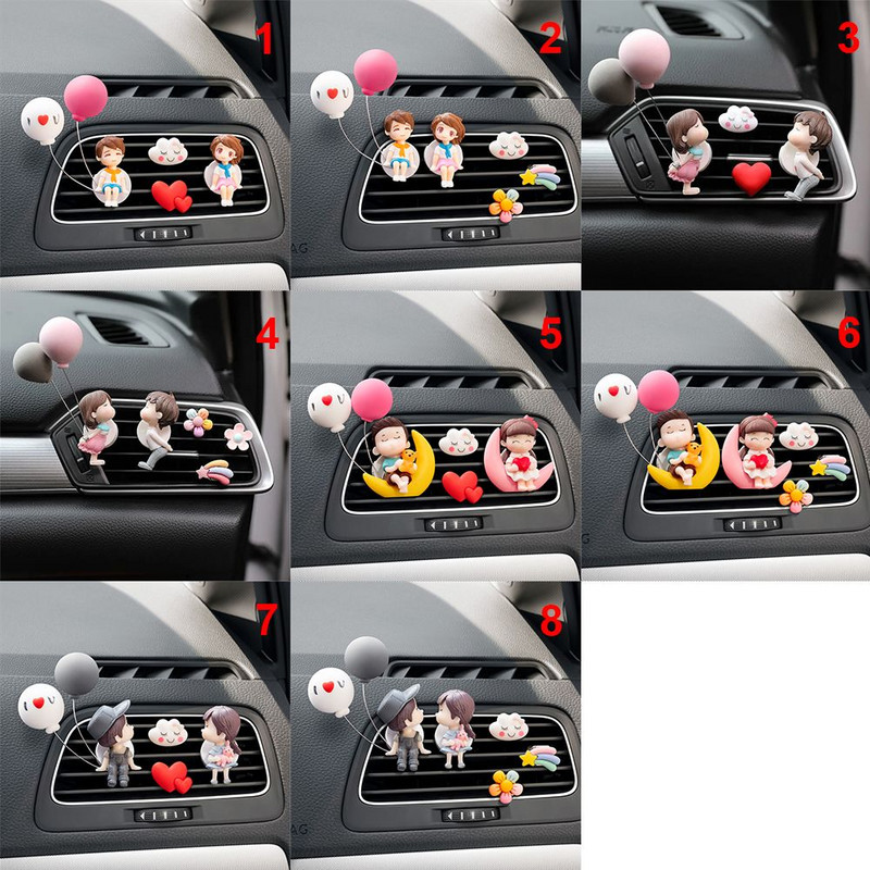 Cuplu minunat Fată băiat Odorizant pentru aerisire mașină Ulei esențial Clip de parfum Arome parfumate Difuzor Decor Accesorii interioare auto