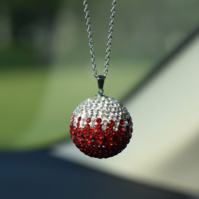 Bling autós dekorációval függő kristálygömb, hátulnézet tükörbűvös strasszos díszkiegészítők nőknek