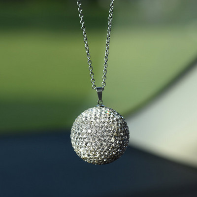 Bling autós dekorációval függő kristálygömb, hátulnézet tükörbűvös strasszos díszkiegészítők nőknek