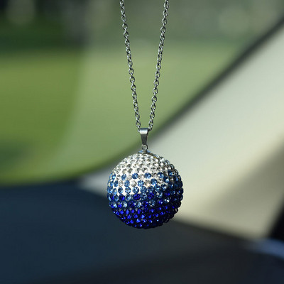 Bling autós dekorációval függő kristálygömb, hátulnézet tükörbűvös strasszos díszkiegészítők nőknek