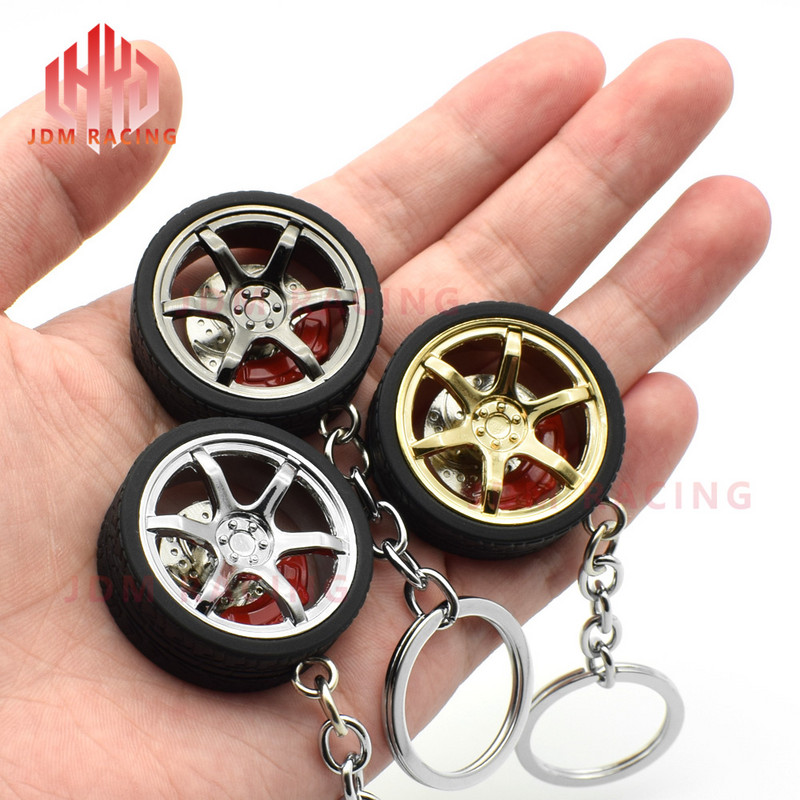 Arany fém autó keréktárcsa kulcstartó kulcstartó féktárcsákkal Autó gumiabroncs kerék kulcstartó autó autó gumiabroncs kulcstartó kulcstartó