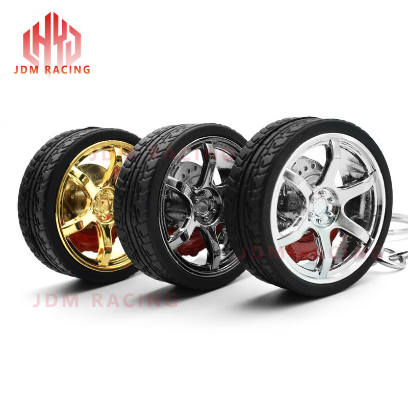 Arany fém autó keréktárcsa kulcstartó kulcstartó féktárcsákkal Autó gumiabroncs kerék kulcstartó autó autó gumiabroncs kulcstartó kulcstartó