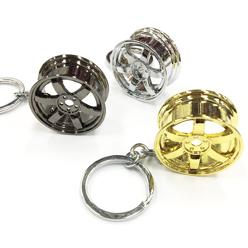 Arany fém autó keréktárcsa kulcstartó kulcstartó féktárcsákkal Autó gumiabroncs kerék kulcstartó autó autó gumiabroncs kulcstartó kulcstartó