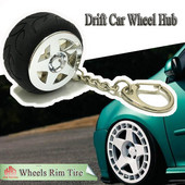 Autóalkatrész modell Fém kulcstartó kulcstartó tartó keréktárcsa gumi kulcstartó könnyűfém kerékagy kreatív ajándék autó szerelmeseinek