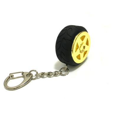 Autóalkatrész modell Fém kulcstartó kulcstartó tartó keréktárcsa gumi kulcstartó könnyűfém kerékagy kreatív ajándék autó szerelmeseinek