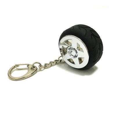 Autóalkatrész modell Fém kulcstartó kulcstartó tartó keréktárcsa gumi kulcstartó könnyűfém kerékagy kreatív ajándék autó szerelmeseinek