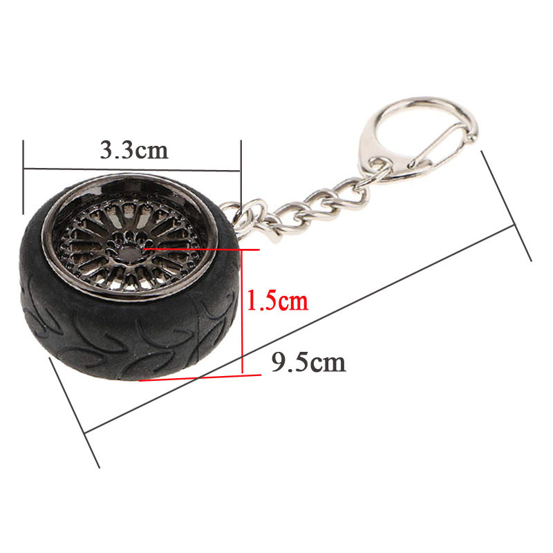 Autóalkatrész modell Fém kulcstartó kulcstartó tartó keréktárcsa gumi kulcstartó könnyűfém kerékagy kreatív ajándék autó szerelmeseinek