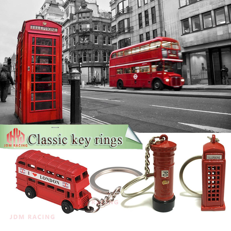 Mood Briti miniatuursed Londoni telefonikabiinid tänava postkasti bussi võtmehoidja võtmehoidja Londoni klassikalised suveniirid võtmehoidjad