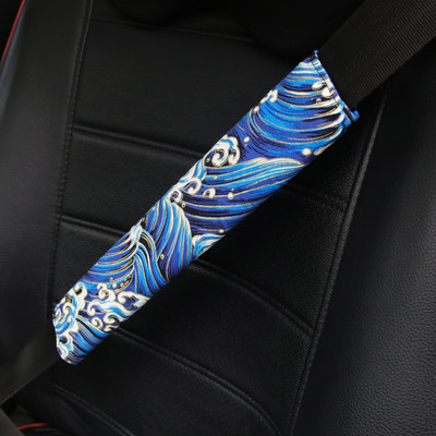JDM japāņu Ukiyo-e īss plīša drošības jostas pārklāji automašīnas plecu spilventiņi 1gab